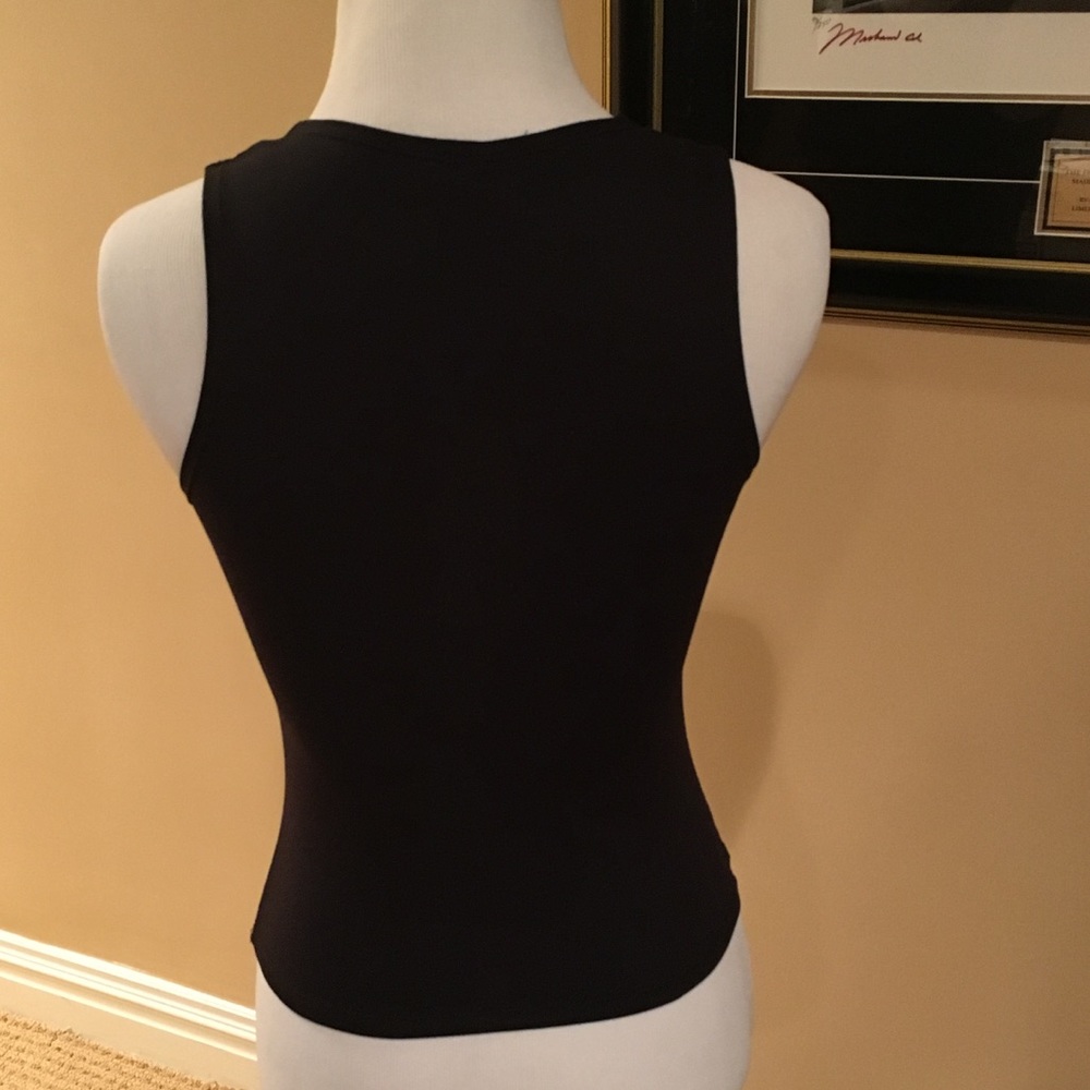 Jet black body hugging tank top. So soft. - Picture 3 of 4